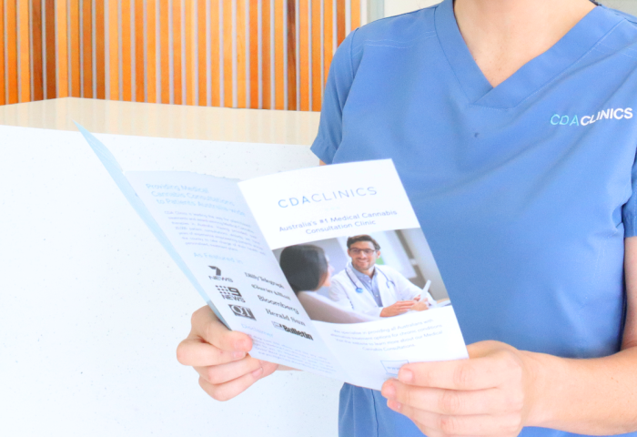 Nurse with pamphlet
